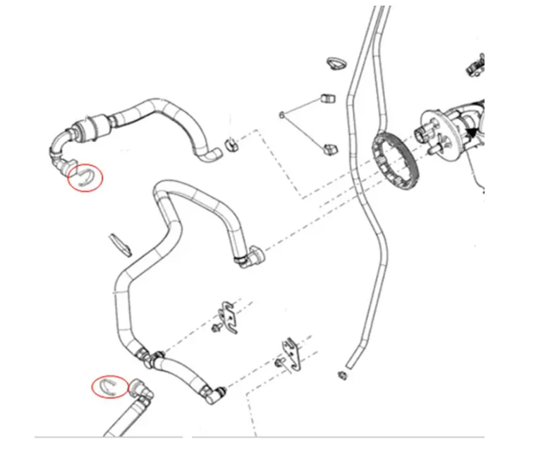 Фиксатор топливного шланга для снегоходов Ski-Doo, Lynx BRP UP-12740