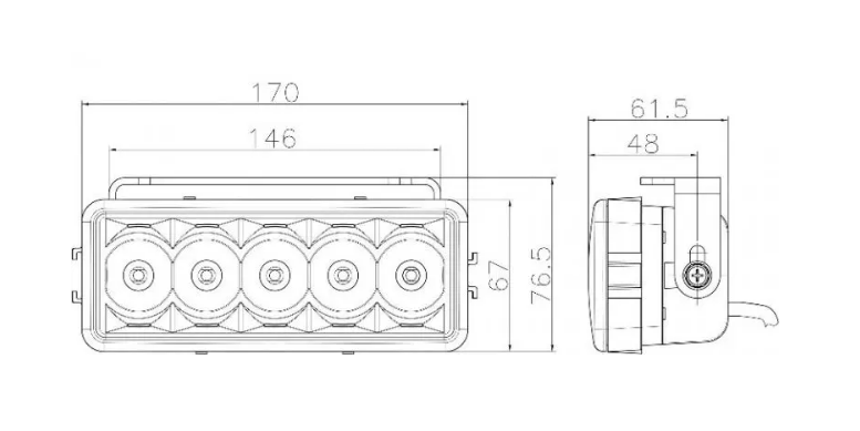 Прожектор светодиодный для ATV, 5х10W направленный свет OS-050 LED-01