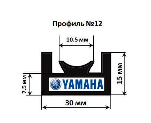 Склиз снегоходов Yamaha 12 профиль, 1385 мм (черный) 12-54.72-1-01-01