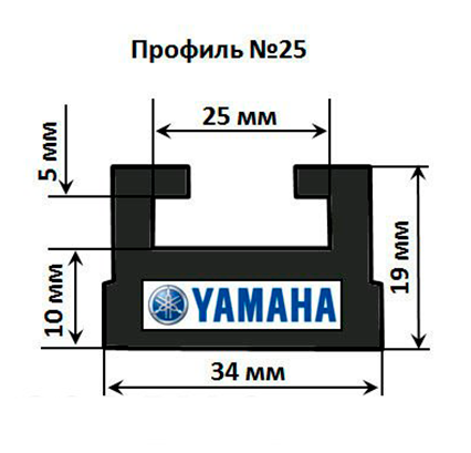 Склиз снегоходов Yamaha 27 (25) профиль, 1676 мм (черный) 627-66-80