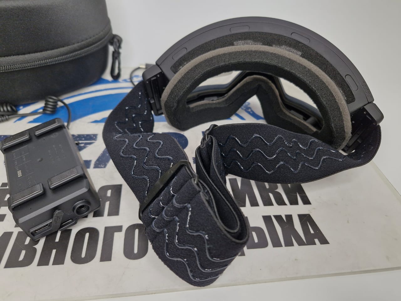 Очки маска для снегоходов с подогревом и защитой для носа F02001400-007-4